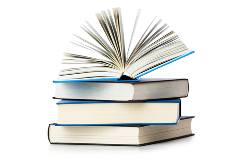 Stack of books isolated on the white